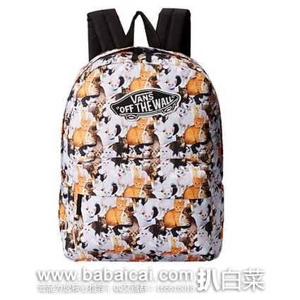 6pm：Vans 万斯 Realm 卡通猫图案 休闲运动双肩背包特价$24.99