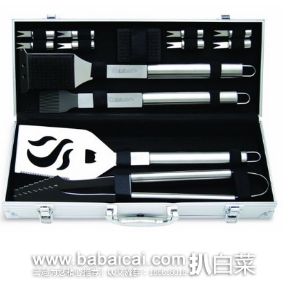 Cuisinart 美膳雅 不锈钢烧烤工具14件套 原价$50,现历史新低$19.99,直邮无税,到手¥202