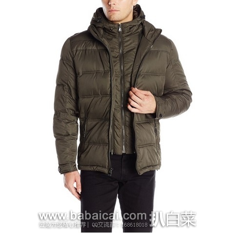 Perry Ellis Poly 男款保暖带帽棉服 原价$250,现$71.99,公码8折历史新低$57.59,到手约¥430