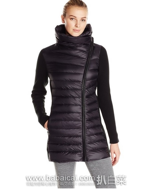 Calvin Klein 女款毛线袖 修身 中长款羽绒服 原价$149，现$67.99