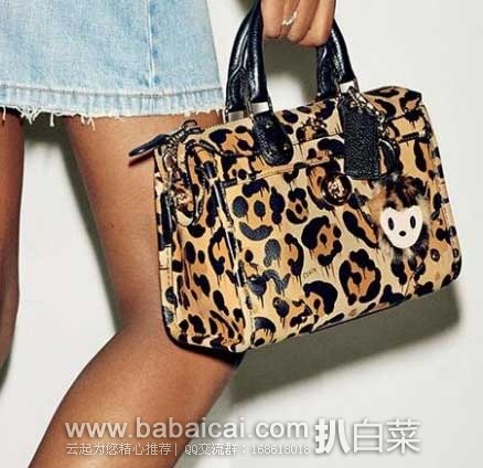 6PM：COACH 蔻驰 女士 豹纹款真皮手提包 4.5折 $178.19（$197.99 公码9折）