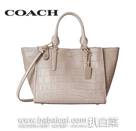 6PM：COACH 蔻驰 女士 大号 鳄鱼纹压花单肩斜跨包 （原价$650，现售价$329.99），公码85折后实付新低$280.49