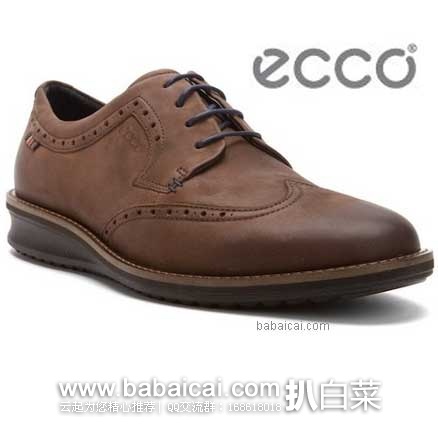 ECCO 爱步 男士 Contoured Wing Tip Oxford 真皮烤花牛津鞋 （原价$179.95，现6折售价$109.26）公码8折后实付$87.41