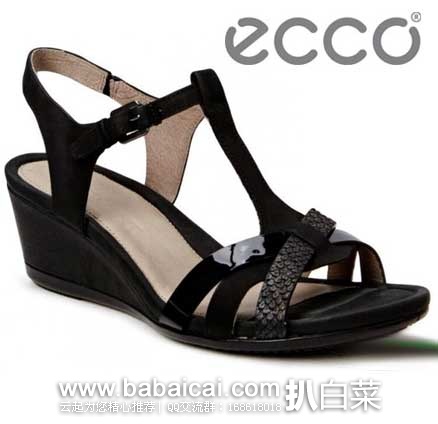 6PM：ECCO 爱步 女士 Touch 45 Wedge Sandal 真皮坡跟凉鞋 原价$150，现4折售价$60