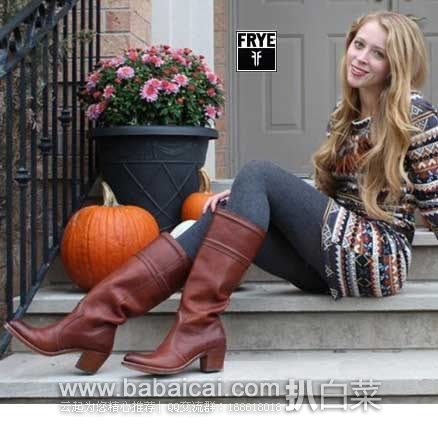 FRYE 弗莱 经典JANE系列  女款 15寸 复古牛皮长靴 （原价$347.5，现3折售价$104.25），公码8折后实付$83.4，新低