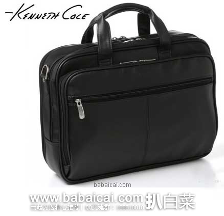 Kenneth Cole 凯尼斯柯尔  男士 16英寸真皮公文包 （原价$260，现售价$67.99），公码8折后实付$54.39