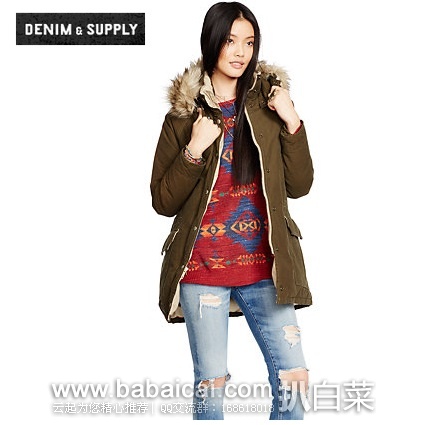 Ralph Lauren拉夫劳伦官网:女款 Hooded Down Parka 640蓬羽绒服 原价$225,现$115.49,公码85折历史新低$98.17