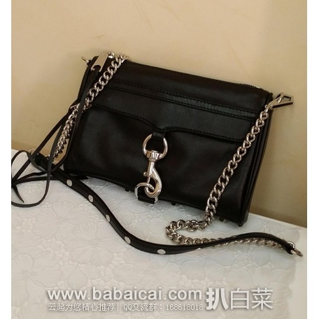 百搭黑色又降！Rebecca Minkoff 瑞贝卡明可弗 MINI MAC 女款 经典名款 真皮铆钉单肩包 原价$195，现$129.03，公码8折$103.22，直邮含税到手仅￥762