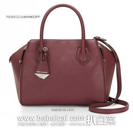 Rebecca Minkoff 瑞贝卡明可弗 女士 荔枝纹牛皮迷你手提包 (原价$395,现售价$229.35 ),公码8折后实付$183.48,新低