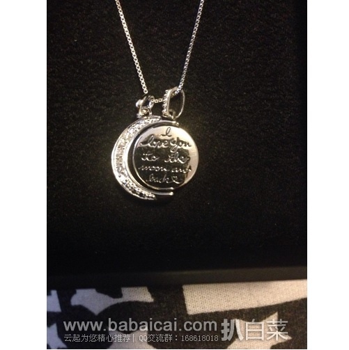 Amazon Collection 我爱你到地老天荒 925纯银镶钻项链 原价$220，现$50.96，公码8折历史新低$40.77，直邮无税