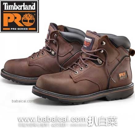 Timberland 天木兰 Pro系列 Steel-Toe Boot 男款真皮防滑中帮工装靴 原价$125，现$74.99，公码7折历史新低$52.49