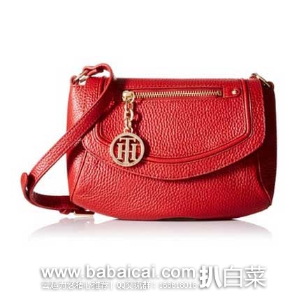 Tommy Hilfiger 汤米希尔费格 女士 真皮单肩斜挎包  （原价$108，现5.9折售价$64.79），公码8折$51.83