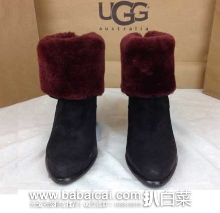 6PM：UGG 女士 7.5英寸 羊毛内衬高跟靴 （原价$240，现售价$99.99），公码85折后实付$84.99