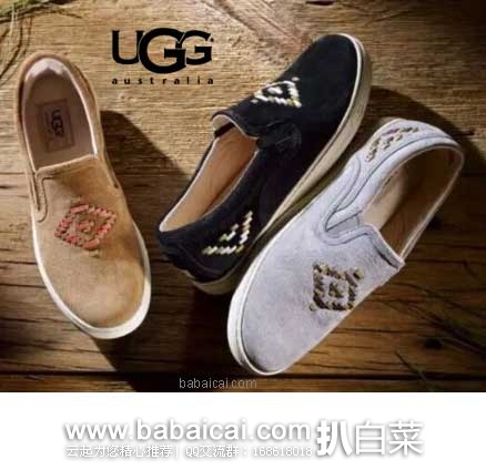 6PM：2015年新款：UGG Fierce Rustic Weave女士 编织元素懒人鞋  原价$100，现特价$50