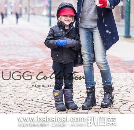 6PM：UGG Collection Elisabeta Weave 女士 复古机车款真皮短靴  原价$450，现3.1折售价$139.99