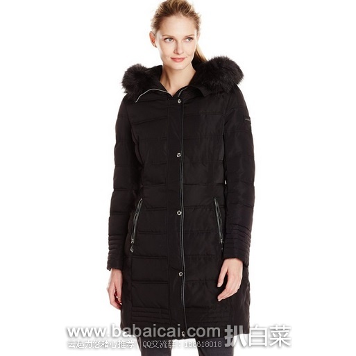 Calvin Klein 卡尔文克莱恩 女士长款羽绒服 原价$320，现$112，公码75折$84，到手￥630