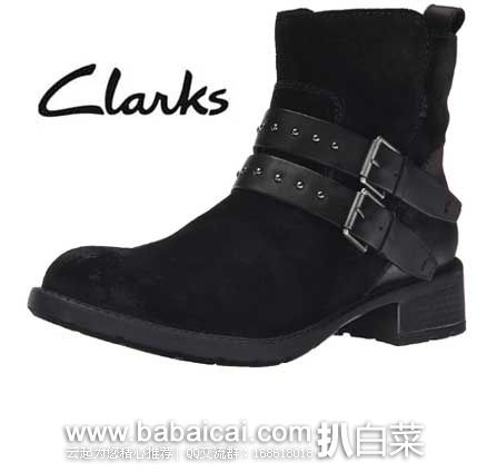 英国亚马逊：Clarks 其乐 女士 麂皮机车款短靴（原价£87.87，现售价£38.36），直邮退税后实付£31.97