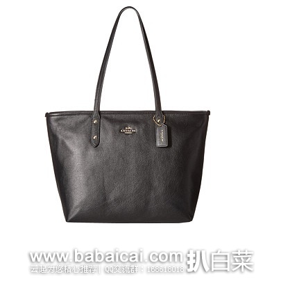 6pm：COACH 蔻驰 Pebbled City  女士真皮手提包 原价295，现147.99，公码85折历史新低$125.79，到手￥910