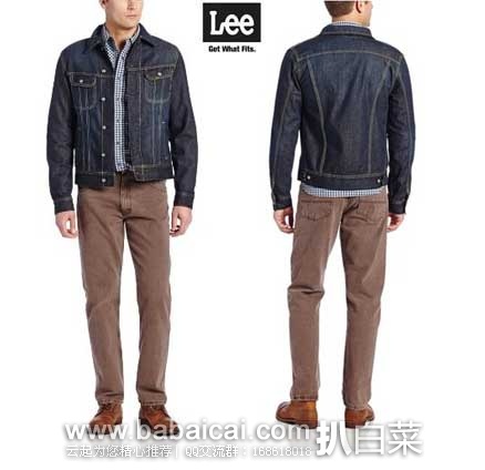 限M码：LEE 李牌  Denim 男款 经典纯棉短款牛仔夹克（原价$69，现售价$45.95） ，公码75折后实付$34.46