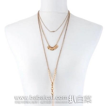 Lucky Brand 幸运牛仔 三层项链 原价$49，现历史低价$10.55，直邮无税，到手83