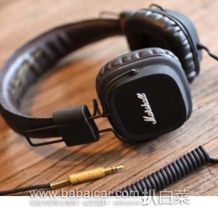 西班牙亚马逊： Marshall Major 马歇尔 negro 带线控头戴式耳机  （原价€100，现售价€53.93），直邮退税后实付€44.57