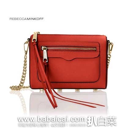 Rebecca Minkoff 瑞贝卡明可弗 女款 十字压纹真皮单肩包  原价$175，现售价$92.53