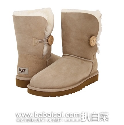 6pm：UGG Australia 皮毛一体中帮女士雪地靴 木扣款 原价$130，现新低$59.99