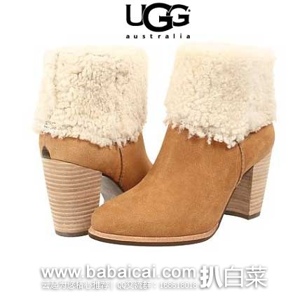 6PM：UGG Charlee 女士  真皮短筒高跟踝靴 原价$250，现特价$149.99