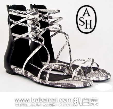 6PM： ASH Octopus 艾熙 女士 真皮绕带凉鞋  原价$210，现3折售价$63，新低