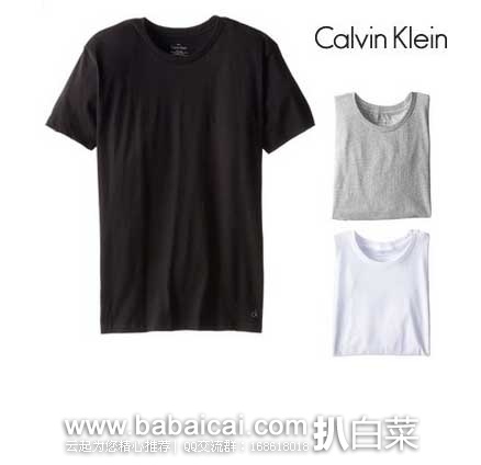 Calvin Klein 卡尔文克莱恩 Cotton Classics 男士圆领 纯棉T恤三件套 原价$39.5，现售价$22.9