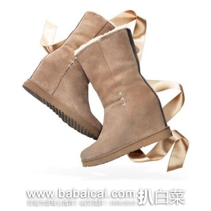 6pm：Koolaburra La Cienega 女士皮毛一体 中筒雪地靴 原价$234，现$47.99，公码9折新低$43.2，到手约￥380