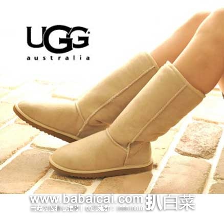 西班牙亚马逊：UGG Australia 女士经典款可翻高筒雪地靴（原价€236，现售价 €154.92）， 直邮退税后实付€105.68