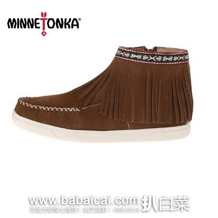 6pm：Minnetonka 迷你唐卡 Vienna Ankle 女士麂皮流苏短靴 原价$70，现特价$34.99，凑单转运到手约￥295