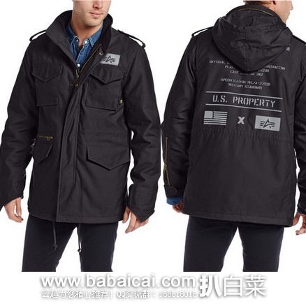 Alpha Industries 阿尔法 infantry M-65 男款陆战防水防风棉夹克 原价$165，现$71.48，直邮含税到手约￥672