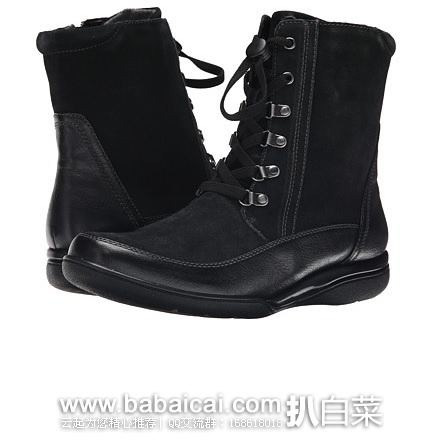 6pm：Clarks 其乐 Kearns Sirena 女款真皮系带短靴 原价$180，现$49.99，公码85折历史新低$42.49，到手￥365