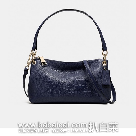 6pm：COACH 蔻驰 Horse and Carriage 马车标真皮手提斜挎包 原价$198，现$119.99