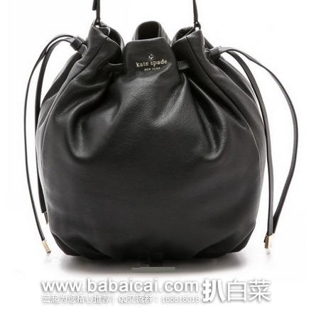 6pm：kate spade 凯特丝蓓 女士柔软真皮抽绳水桶包 原价$398，现4折新低价$159.99