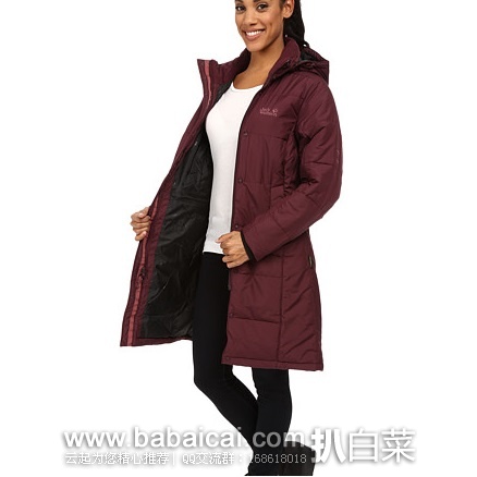 6pm：Jack Wolfskin 狼爪 Iceguard女士长款棉服 原价$180，现3折历史新低$53.99，到手￥445