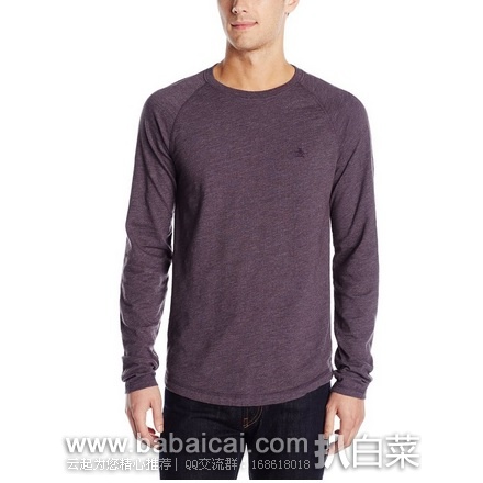 Original Penguin 企鹅 男士修身款圆领T恤 原价$69，现$15.97起，直邮无税，到手￥168,，两色好价！