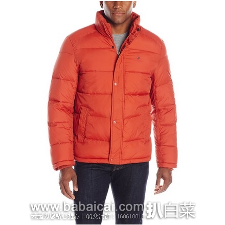 Tommy Hilfiger 汤米希尔费格 男士 立领棉服 原价$225，现$48.99，到手￥395