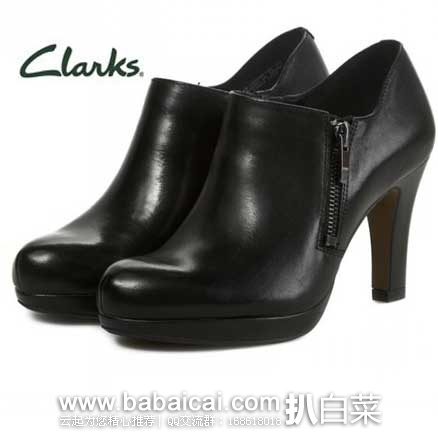 英国亚马逊：Clarks 其乐 Amos Kendra 女士 真皮高跟短靴  原价£86.9，现直邮退税后实付£27.08