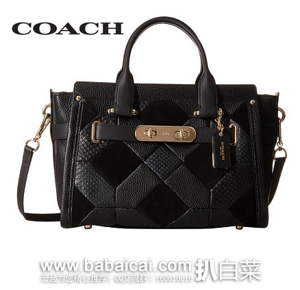 6PM:COACH 蔻驰 Patchwork Leather Swagger款式 女士 真皮 拼色压花 单肩手提包 原价$695,现5折售价$349.99