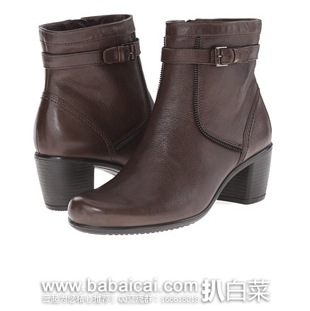 6pm：ECCO 爱步 女士触感55 真皮粗跟短靴 原价$200，现4折好价$80，到手￥630，国内￥1979