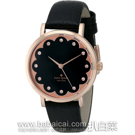 kate spade 凯特丝蓓 女士 真皮表带水晶腕表 原价$195,现$117.44,到手约¥815