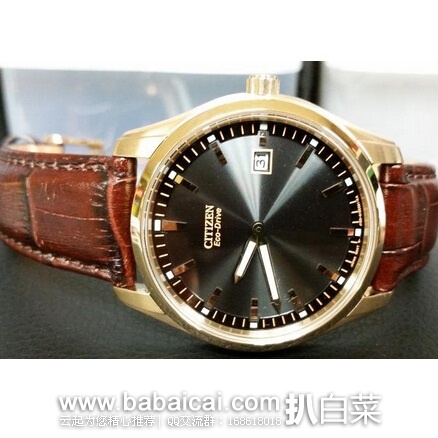 Citizen 西铁城 男款 真皮表带 光动能腕表 AU1043-00E 原价$195，现历史低价$116