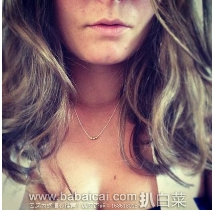 Dogeared 朵吉兒 Two-Tone Three Wishes 三颗串珠纯银镀金锁骨链 原价$62，现历史新低$25.47，直邮免税，到手约￥183