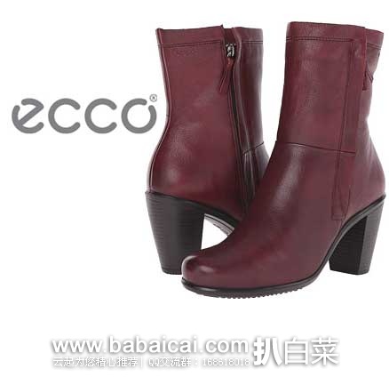 6PM：ECCO 爱步Touch 75 Zip Boot 女士真皮拉链短靴  原价$200，现4折特价$80