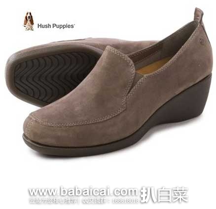 Hush Puppies 暇步士 女士 轻量真皮坡跟鞋  原价$89，现2.3折售价$20.67