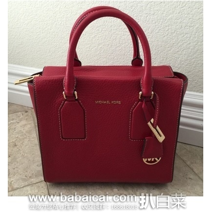6pm：Michael Kors 女士中号真皮邮差包 原价$358，现5折好价$179.99，到手￥1270，国内￥3200