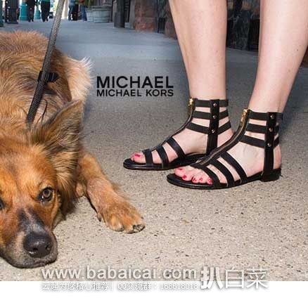 6PM：Michael Kors 迈克·科尔斯 女士 真皮罗马凉鞋 原价$125，现售价$56.25